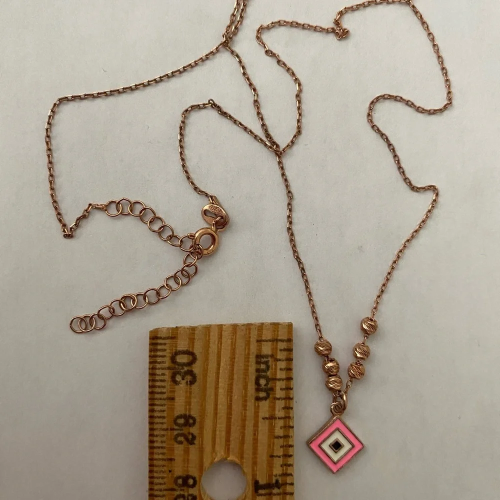 Reversible 925 silver necklace handmade evil eye